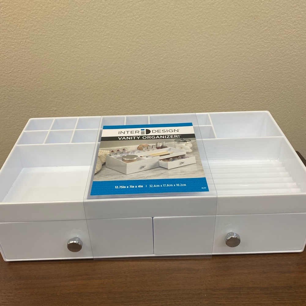 Inter ID Design  Cosmetic Organizer 2-Drawer (White)